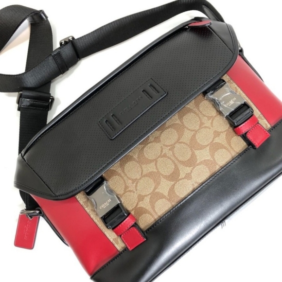 COACH RQANGER MESSENGER IN COLORBLOCK SIGNATURE CANVAS (COACH F79904) - Picture 7 of 13